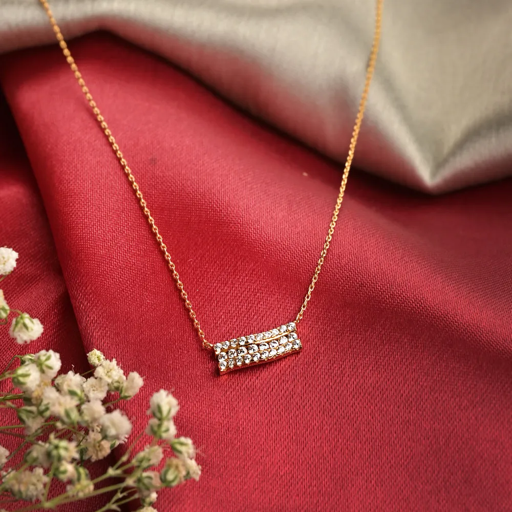 Diamond Wavy Necklace | 18k Gold Vermeil