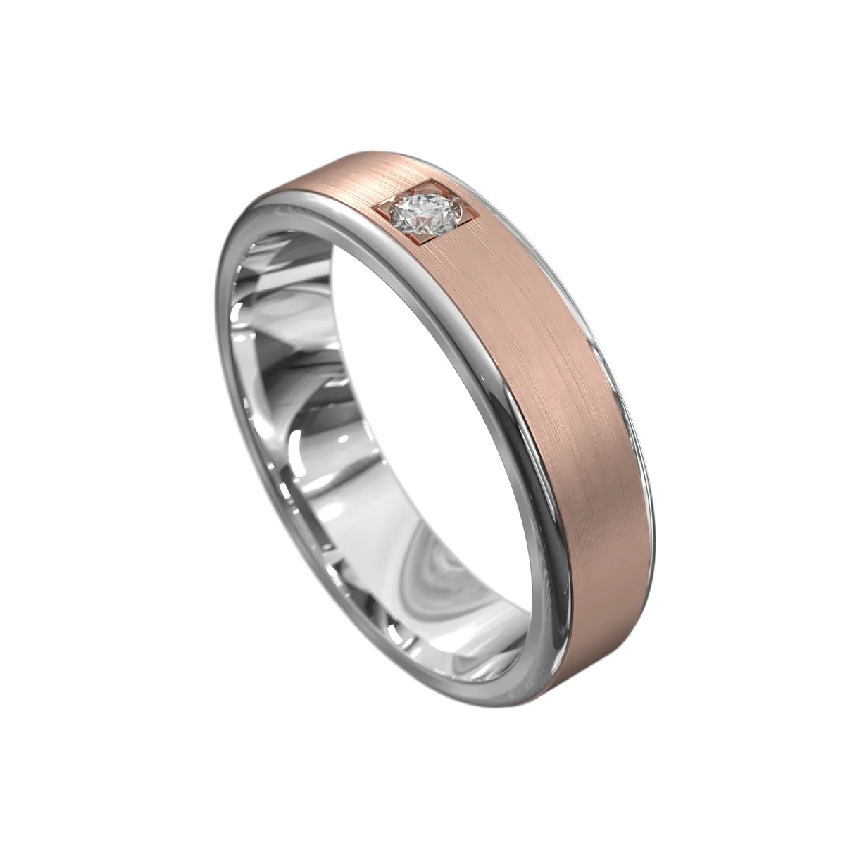 Dual Finish Diamond Ring