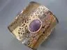 ESTATE EXTRA LARGE 13.86CT DIAMOND & AAA AGATE 14KT YELLOW GOLD BANGLE BRACELET