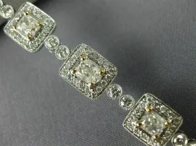 ESTATE WIDE 6.36CT WHITE & PINK DIAMOND 18KT WHITE GOLD FILIGREE TENNIS BRACELET