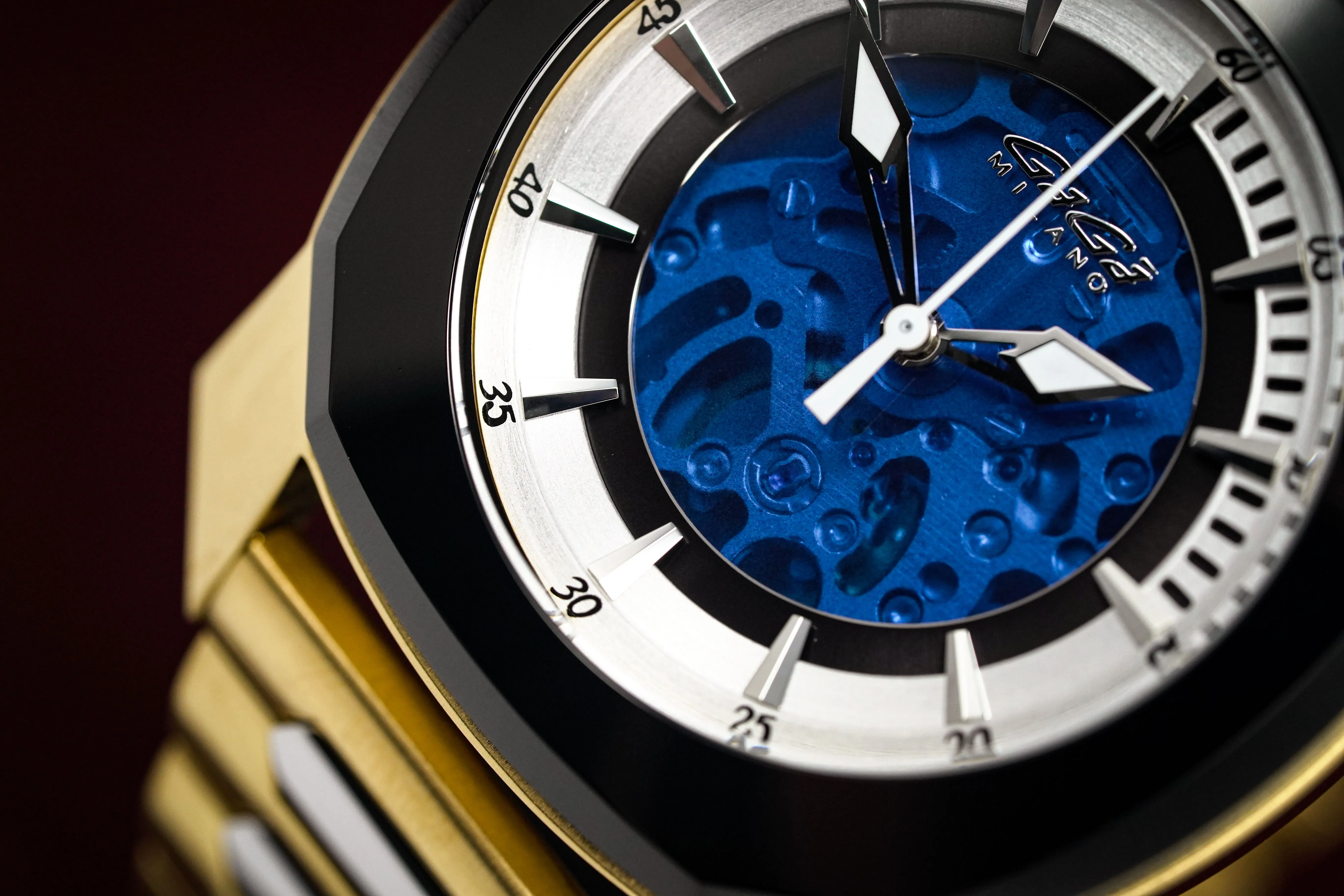 Gaga Milano Automatic Watch Frame_One Skeleton Gold 7078.01