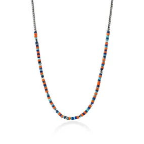 Heishi Chain Necklace, Silver|NMS9012321ORLPZTQ