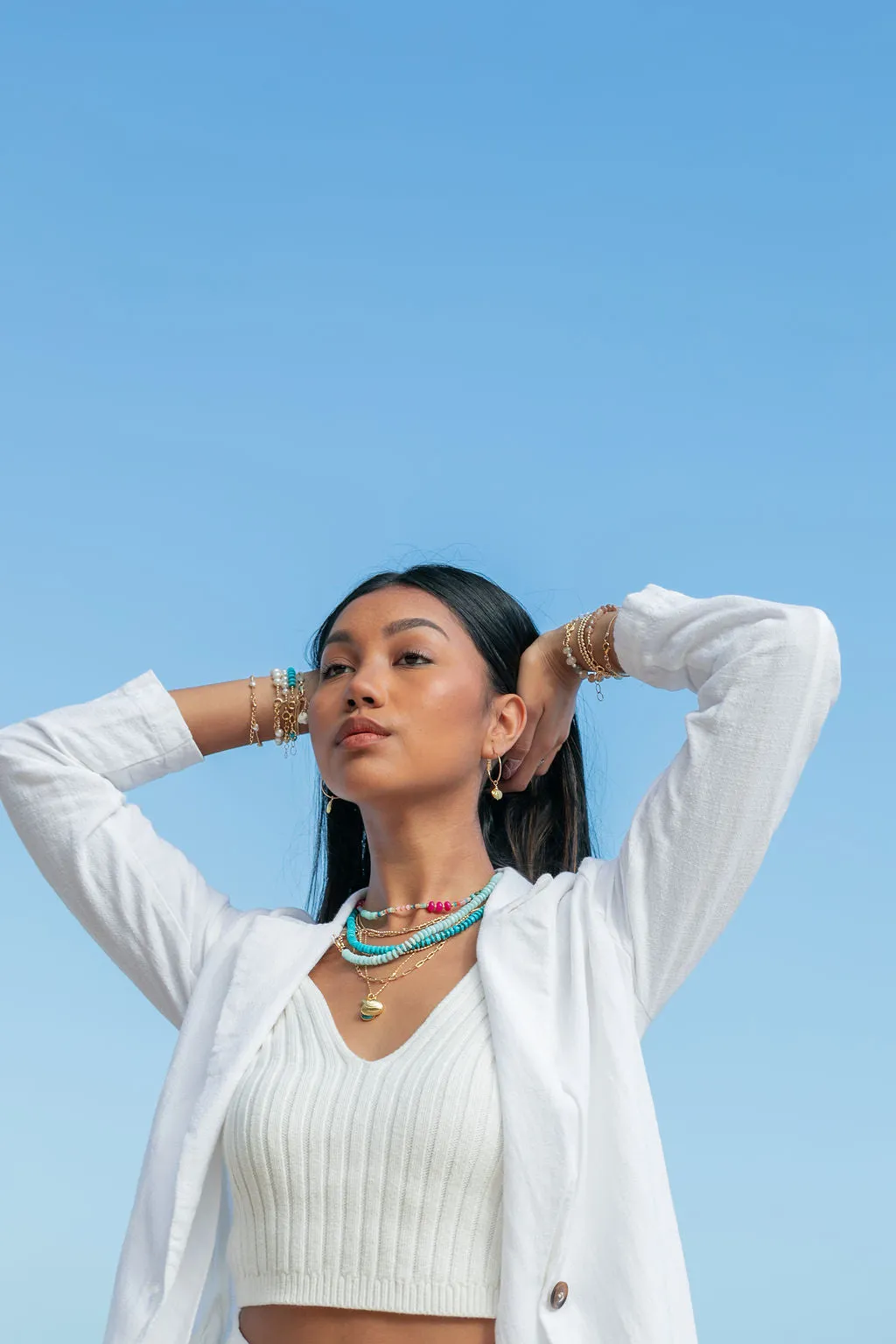 Heishi Turquoise Gemstone Necklace - Alepo'i