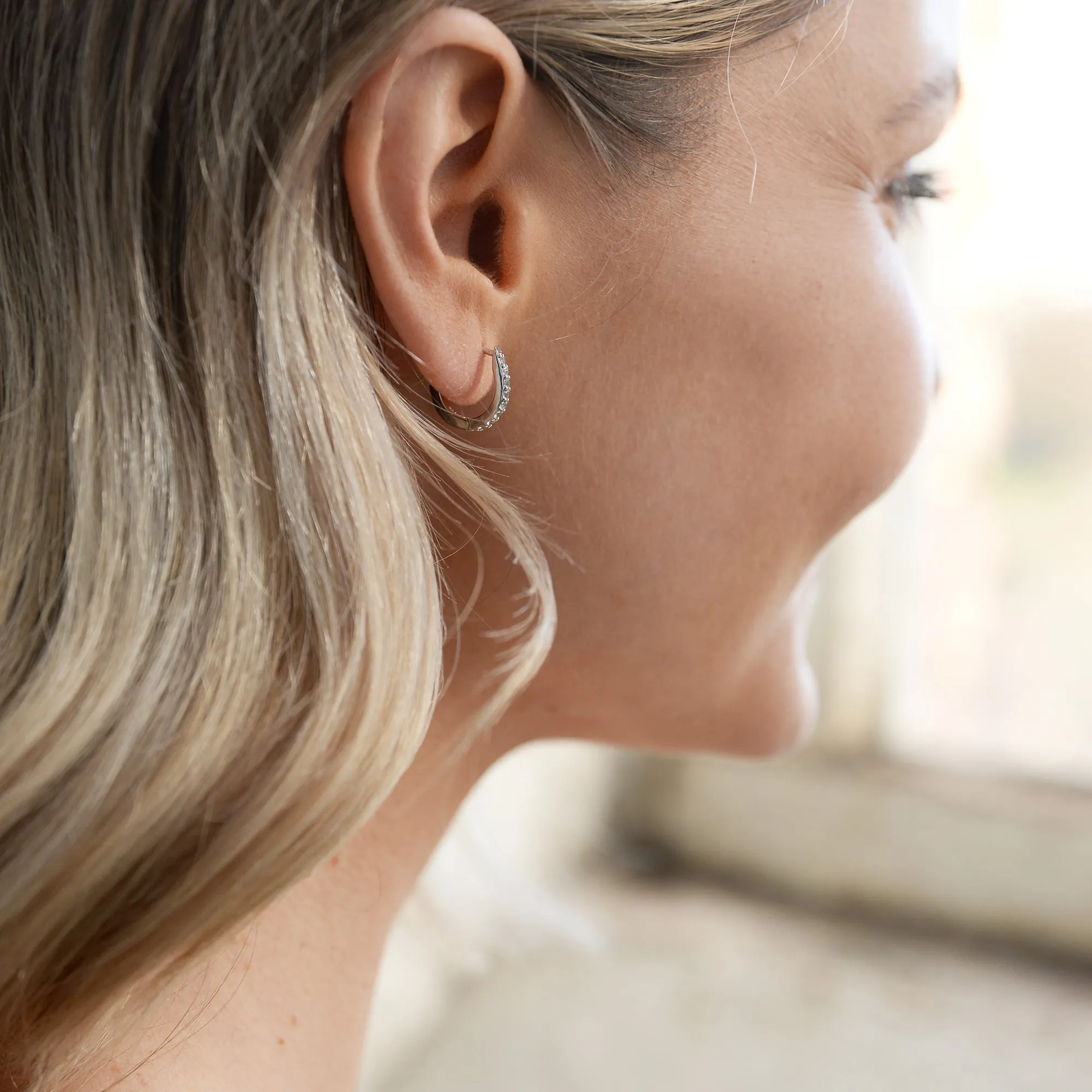 Hot Diamonds White Topaz Constant Loop Earrings | Sterling Silver