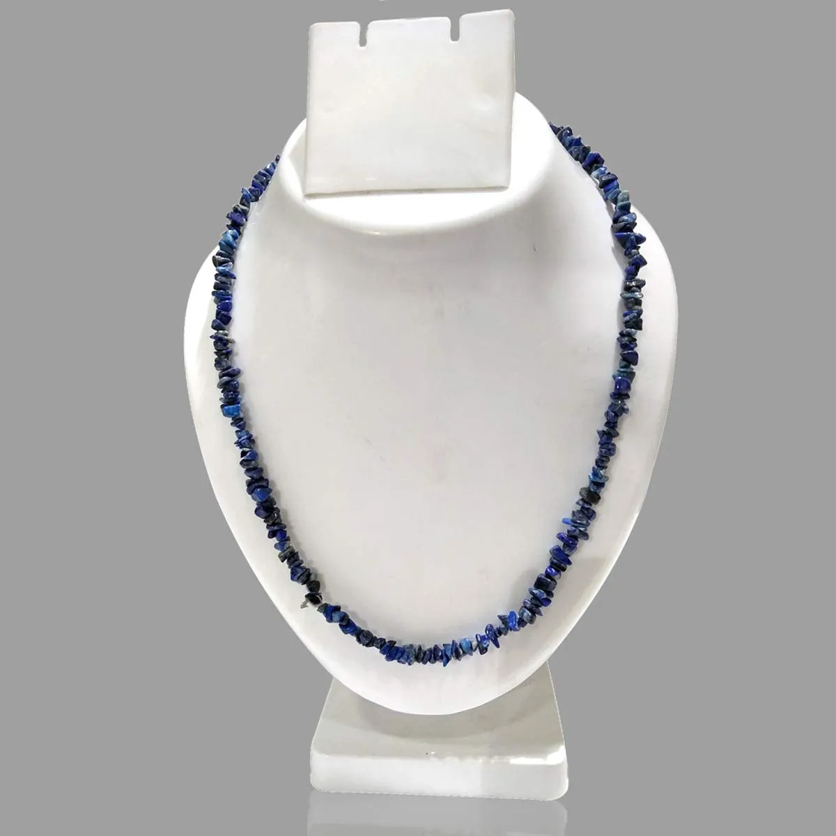 Lapis Lazuli Gemstone Mala Necklace Natural Crystal Stone Uncut Chip AAA Quality Beads Mala for Reiki Healing & Crystal Healing Stone for Unisex