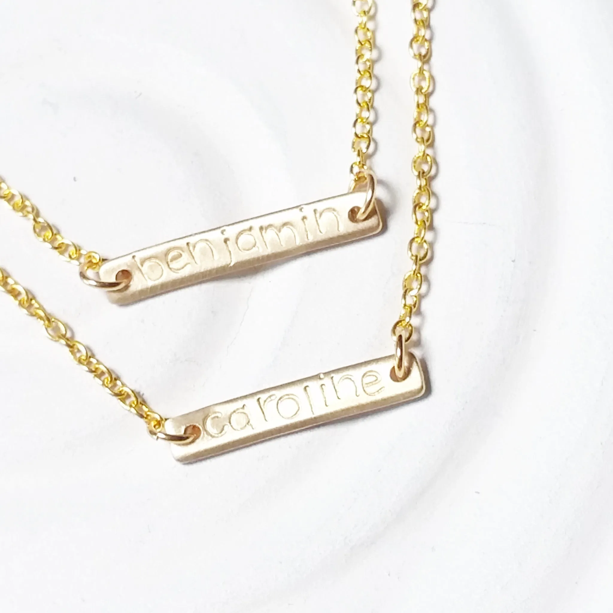 Layered Bar Necklace | Golden Glow Name Necklace