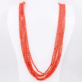 Layered Coral Necklace Long Necklace Gemstone Necklace Orange Necklace Coral Necklace Sarafa Necklace Indian Necklace SKU 6143278