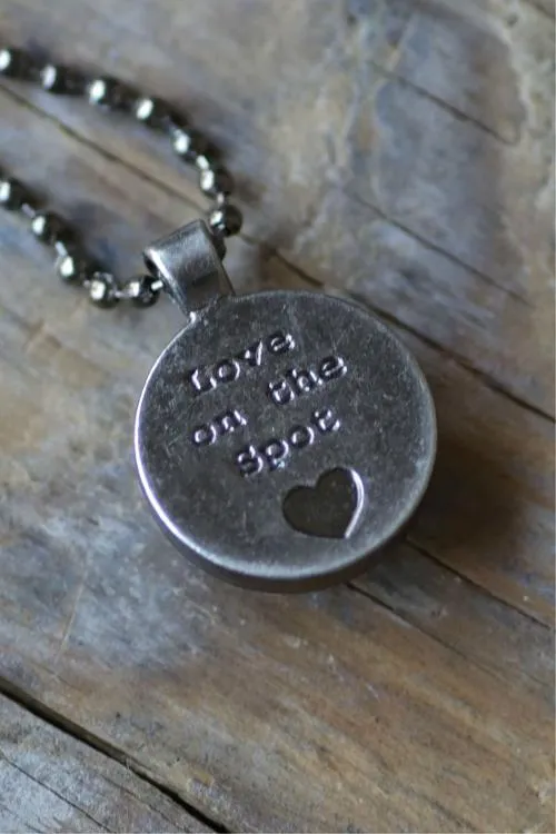Love Michigan Map Necklace / Gun Metal