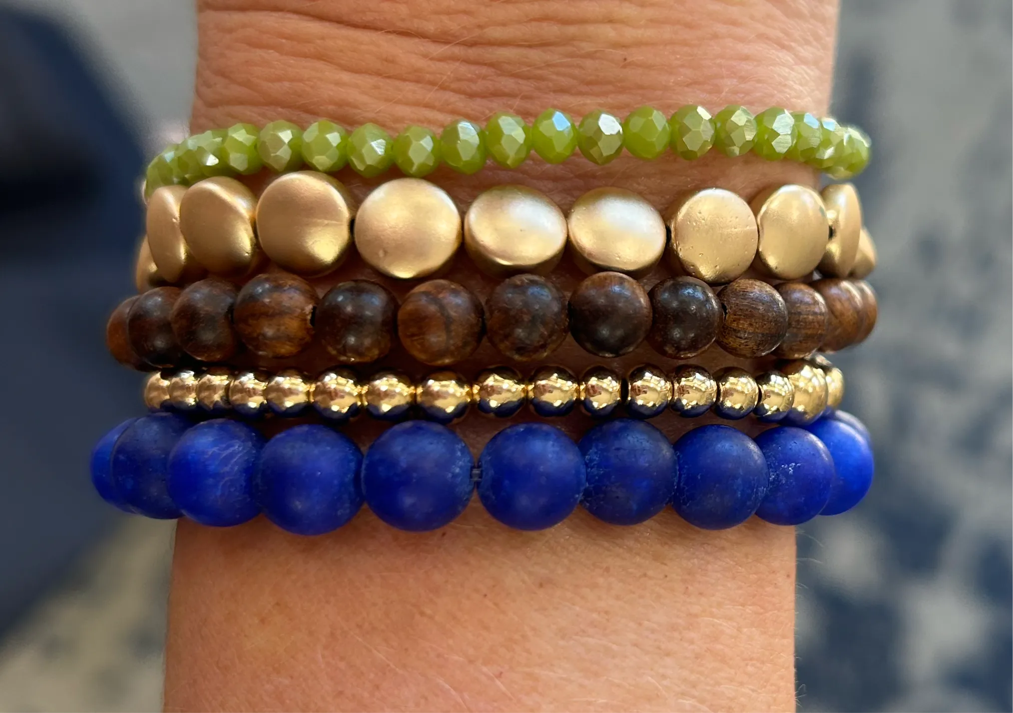 Matte Sapphire Jade 8mm Bracelet