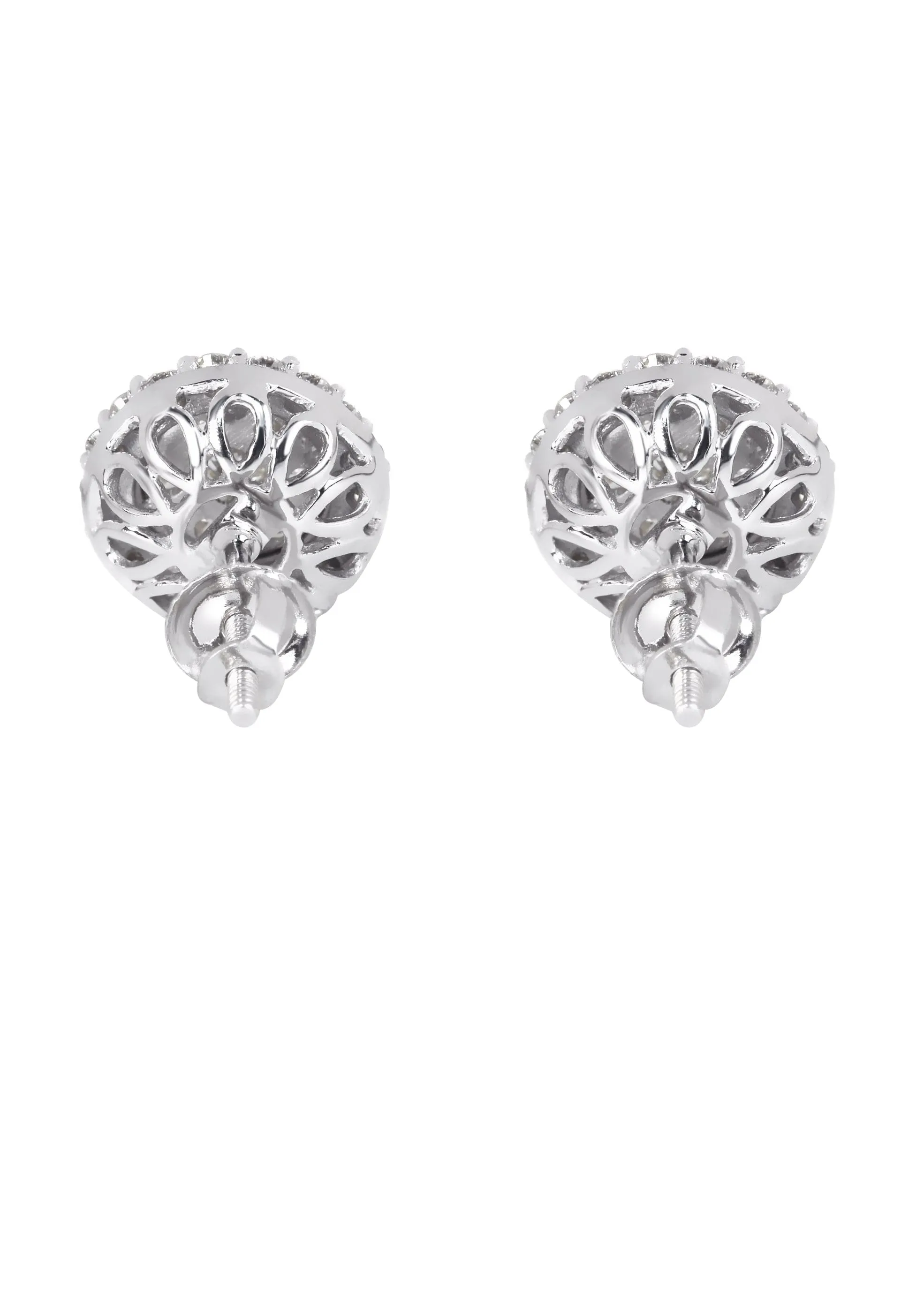 Mens Stud Diamond Earrings | 0.85 Carats 14K White Gold