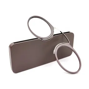 Mini Clip Nose Style Presbyopic Glasses without Temples, Positive Diopters: 3.00(Brown)