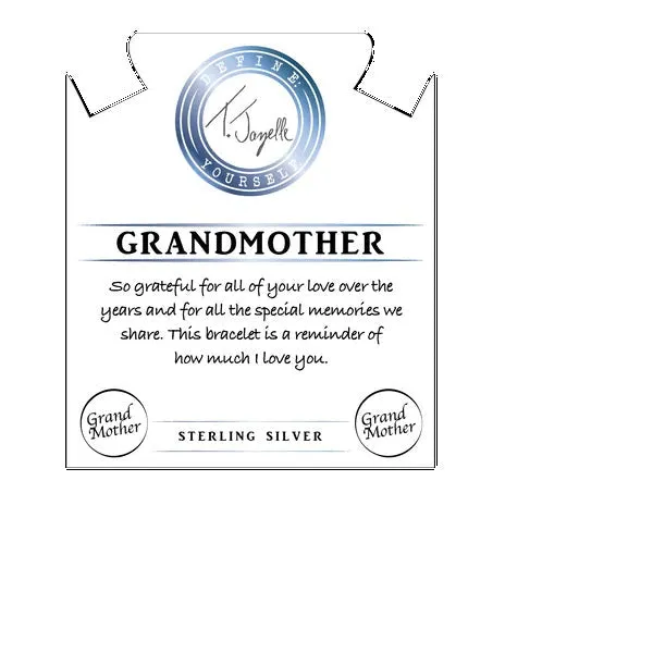 Moonstone Stone Bracelet with Grandmother Sterling Silver Charm