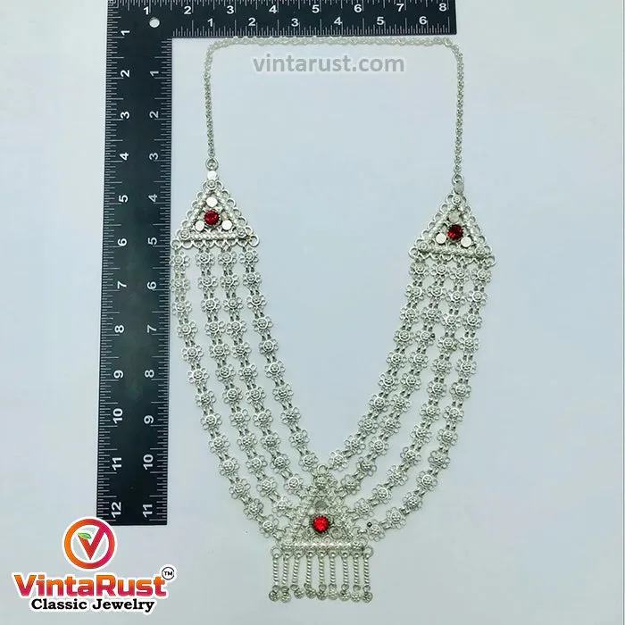 Multilayer Bib Necklace With Pendant