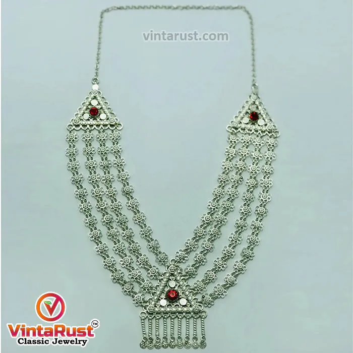 Multilayer Bib Necklace With Pendant