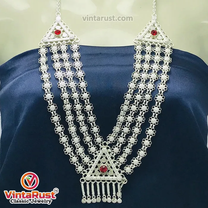 Multilayer Bib Necklace With Pendant