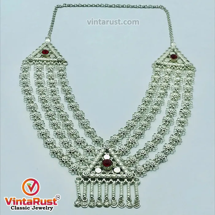 Multilayer Bib Necklace With Pendant