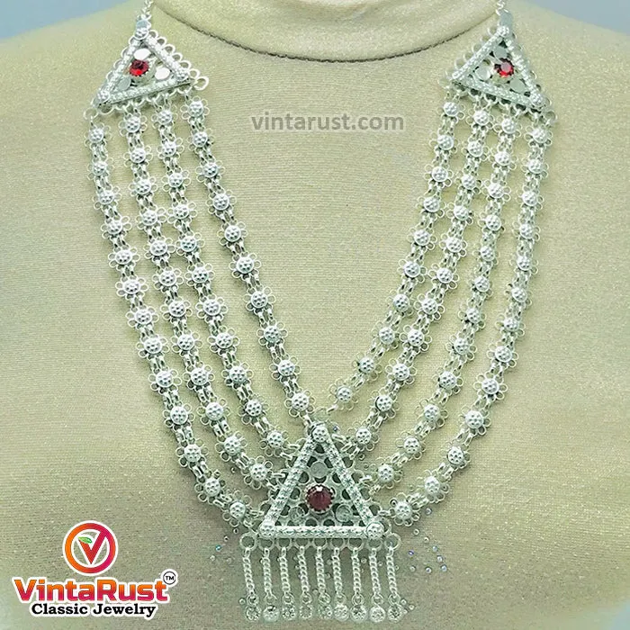 Multilayer Bib Necklace With Pendant