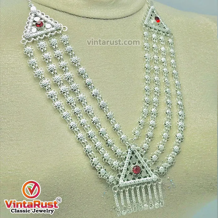Multilayer Bib Necklace With Pendant