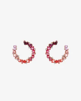Nadima Red Ombre Midi Spiral Hoops
