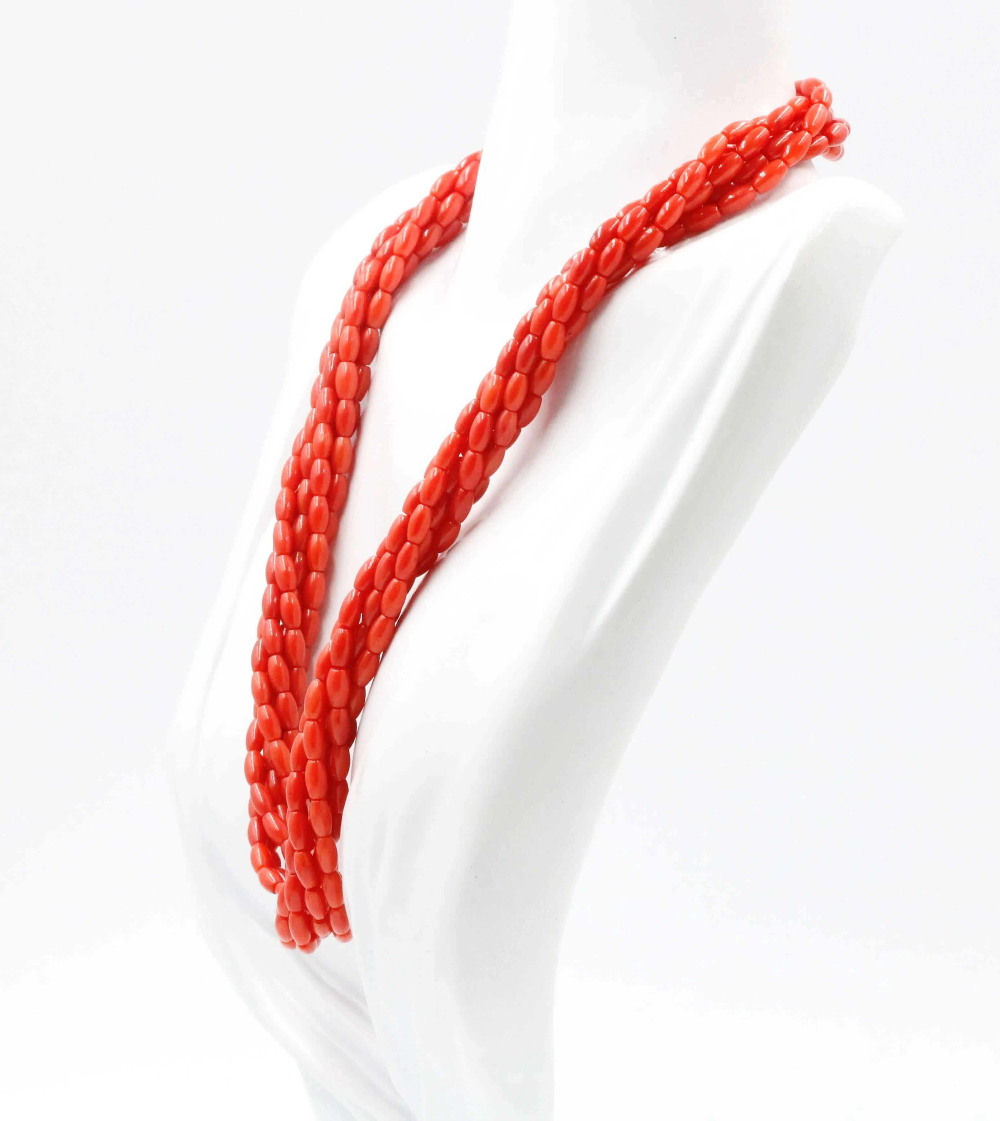 Natural Coral Necklace Beaded Gemstone Necklace Real Coral Gemstone Bead Multi Strand Necklace Layered Necklace Coral Necklace SKU 6142907