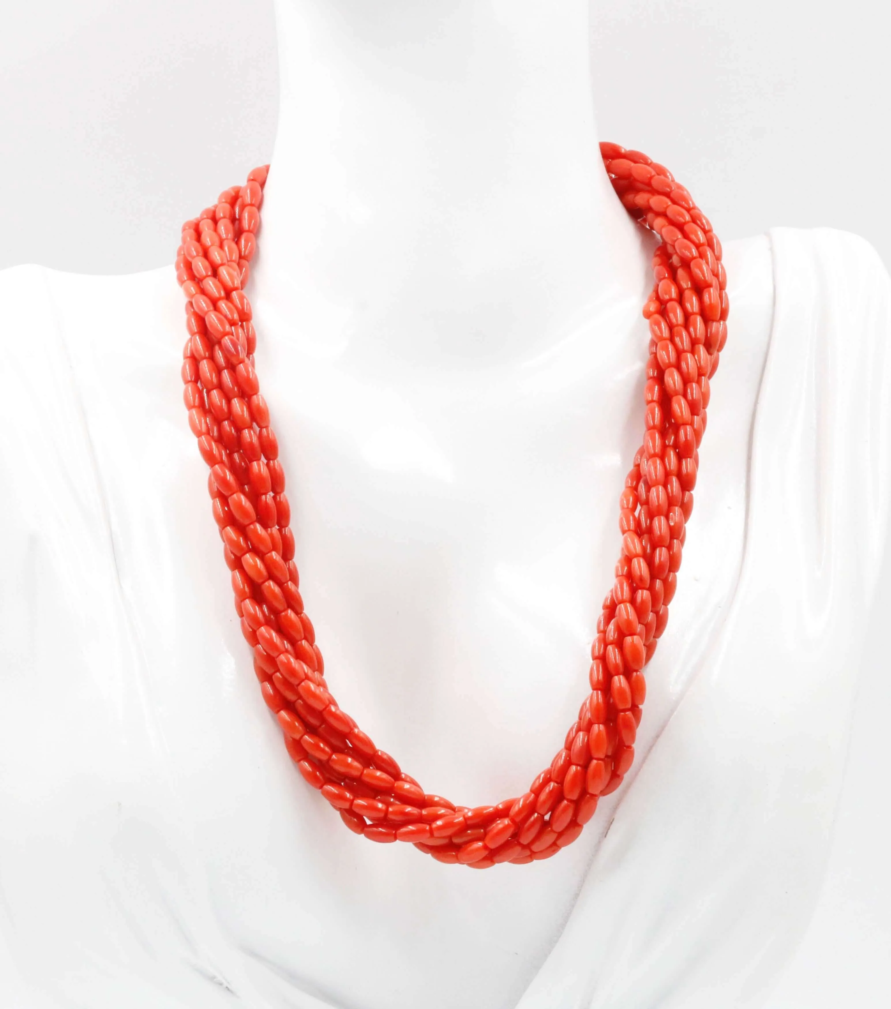 Natural Coral Necklace Beaded Gemstone Necklace Real Coral Gemstone Bead Multi Strand Necklace Layered Necklace Coral Necklace SKU 6142907