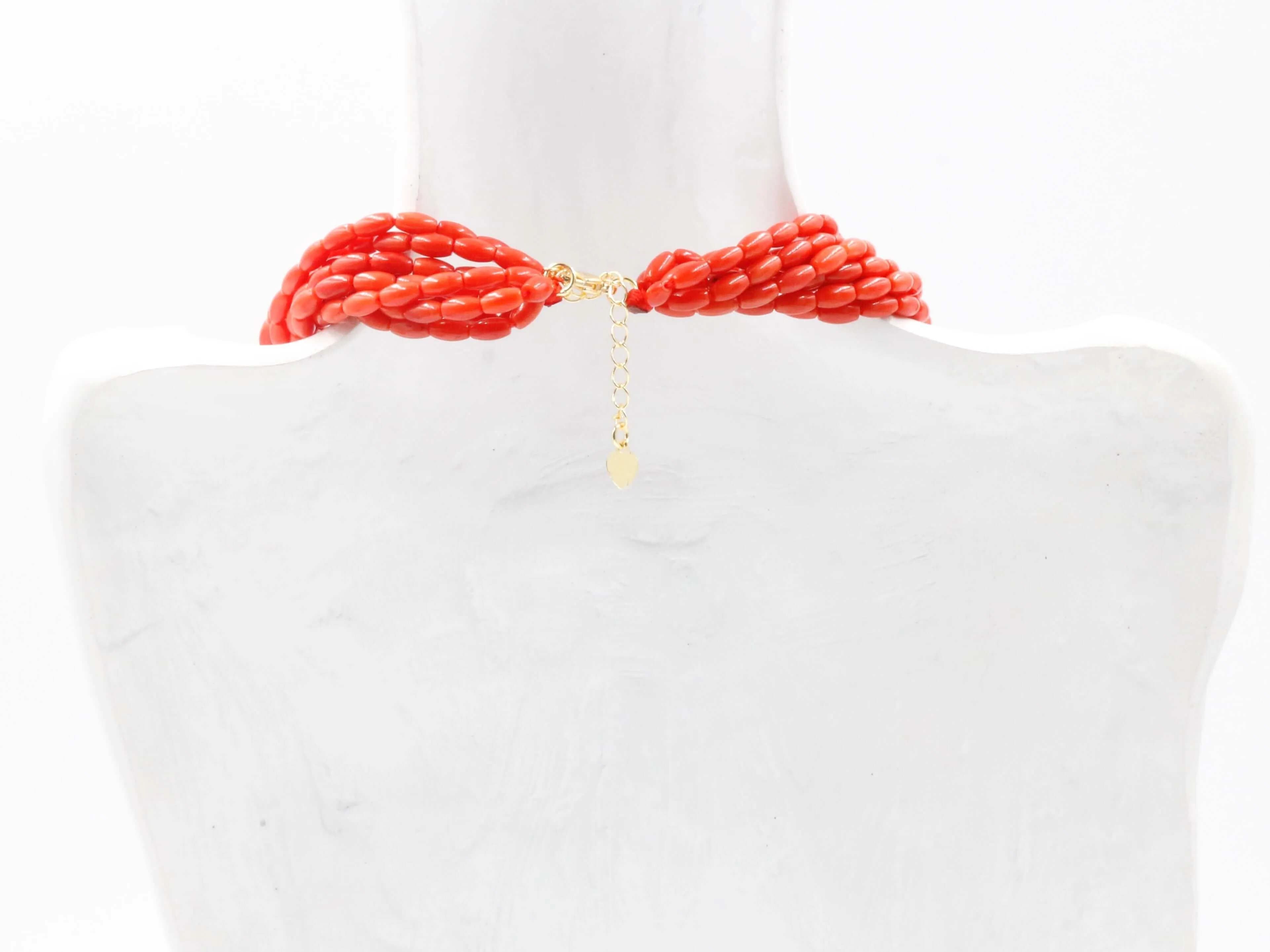 Natural Coral Necklace Beaded Gemstone Necklace Real Coral Gemstone Bead Multi Strand Necklace Layered Necklace Coral Necklace SKU 6142907