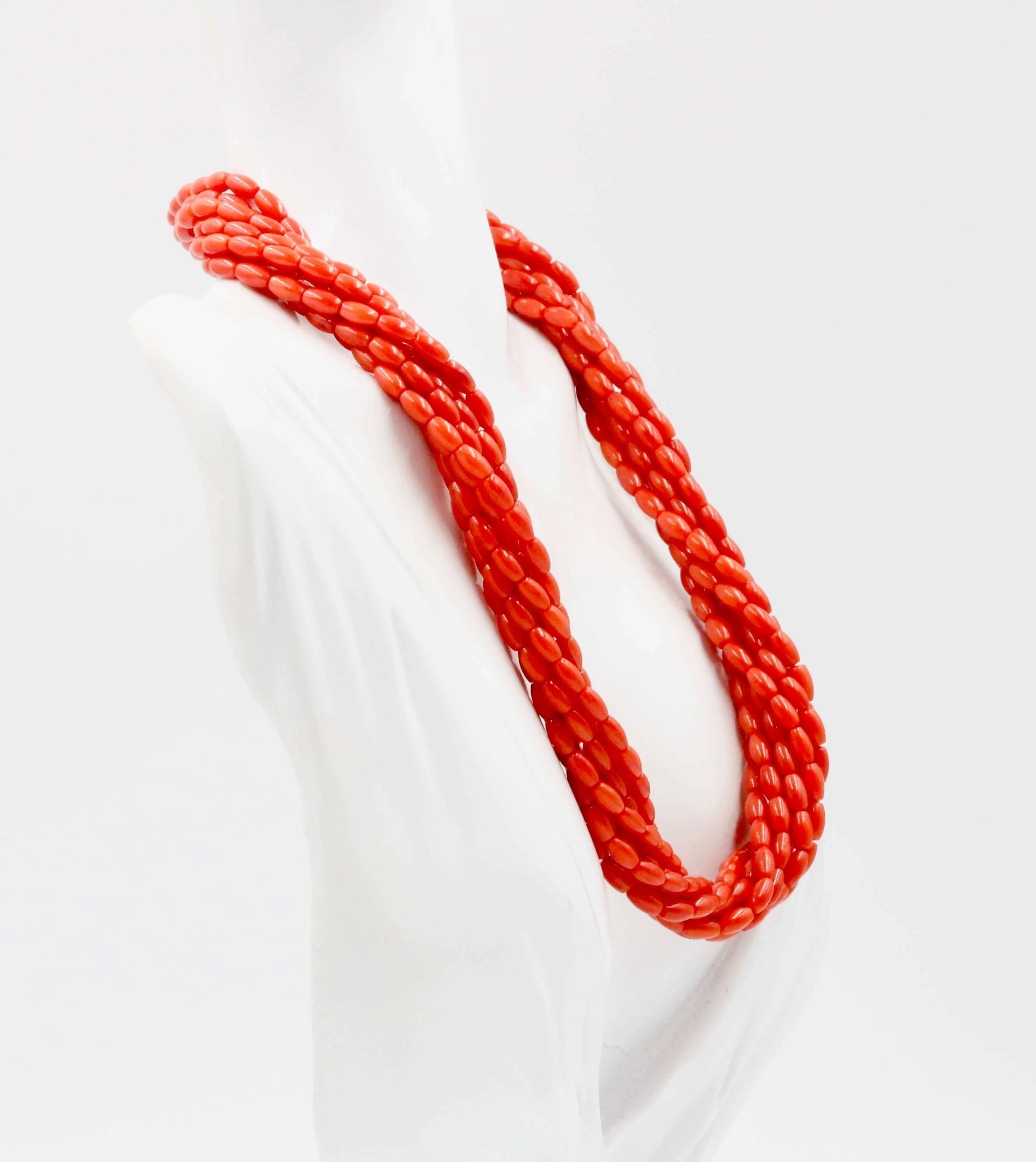 Natural Coral Necklace Beaded Gemstone Necklace Real Coral Gemstone Bead Multi Strand Necklace Layered Necklace Coral Necklace SKU 6142907