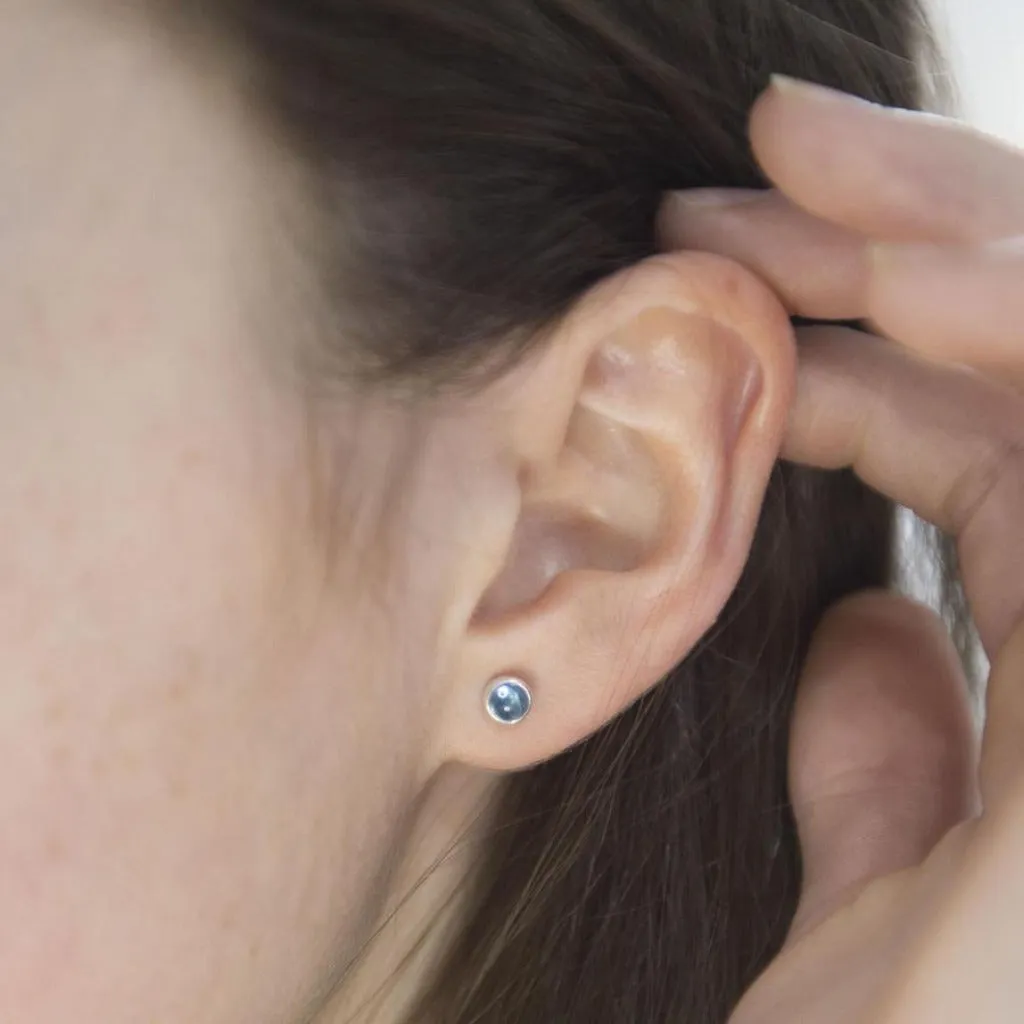 Nebula Swiss Blue Topaz 4mm Studs