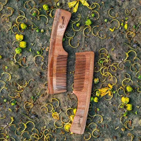Neem Wood Comb with Handle