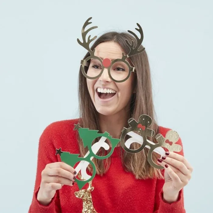 Novelty Christmas Glasses Pack of 8