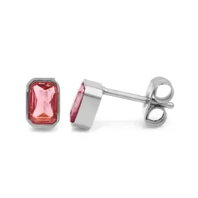 October Opal Birthstone Earrings - Silver