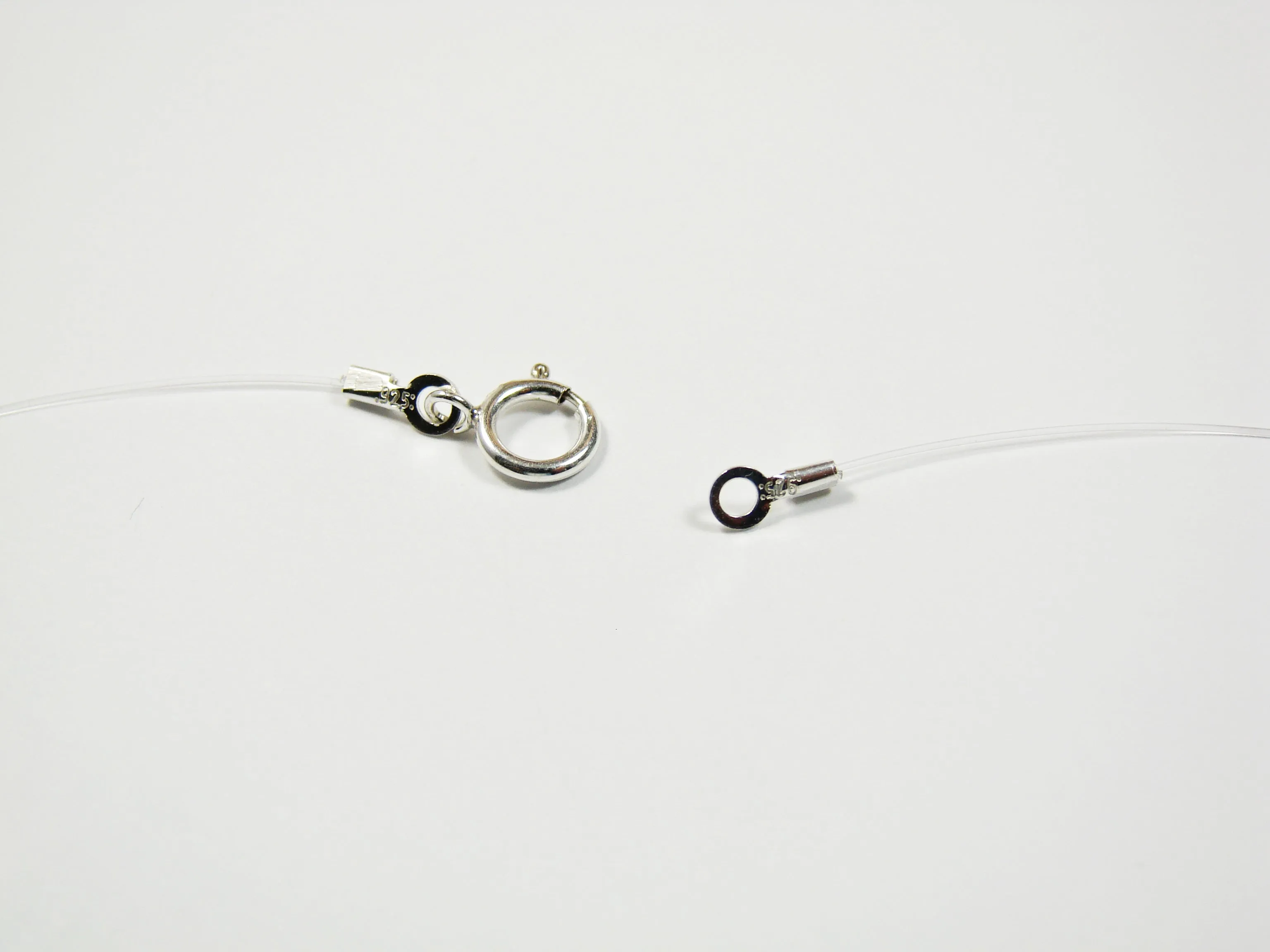 Opal Elephant Necklace Floating Invisible Illusion. Opal Elephant Pendant Charm Fishing Line Choker