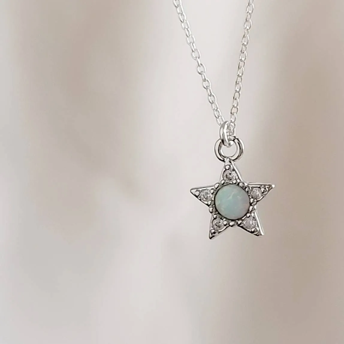 Opal Star Necklace