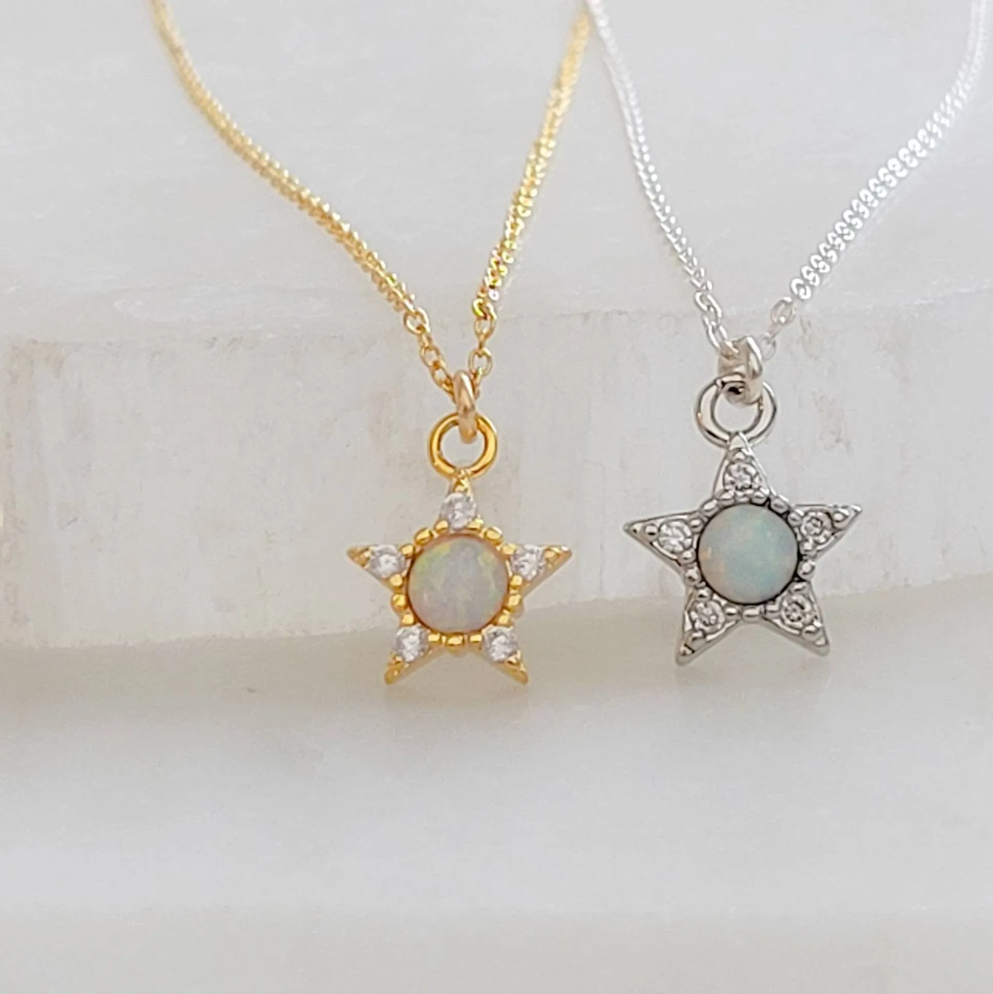 Opal Star Necklace