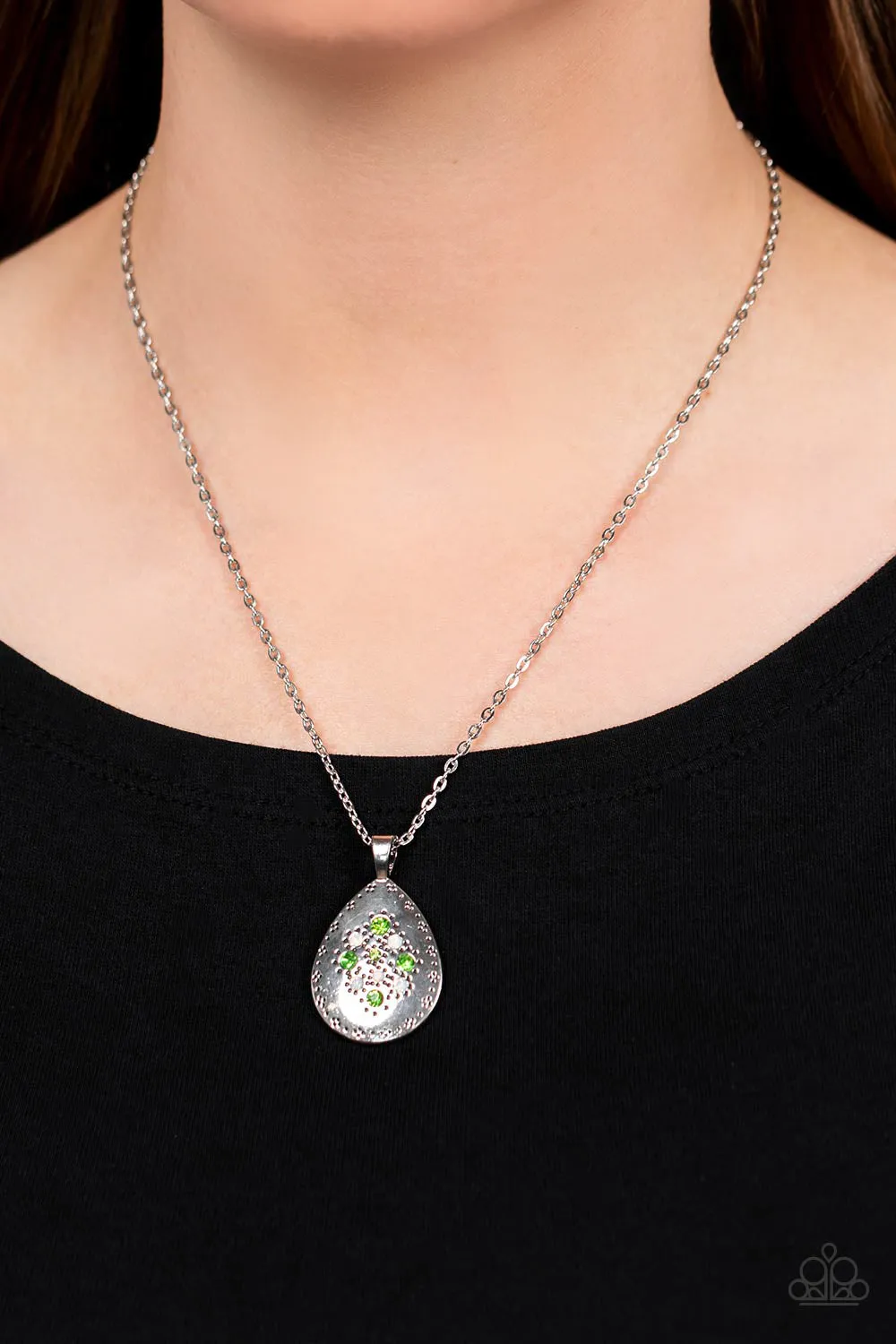 Open Door Jewelry - Cozy Cottage - Green Necklace - Paparazzi Accessories