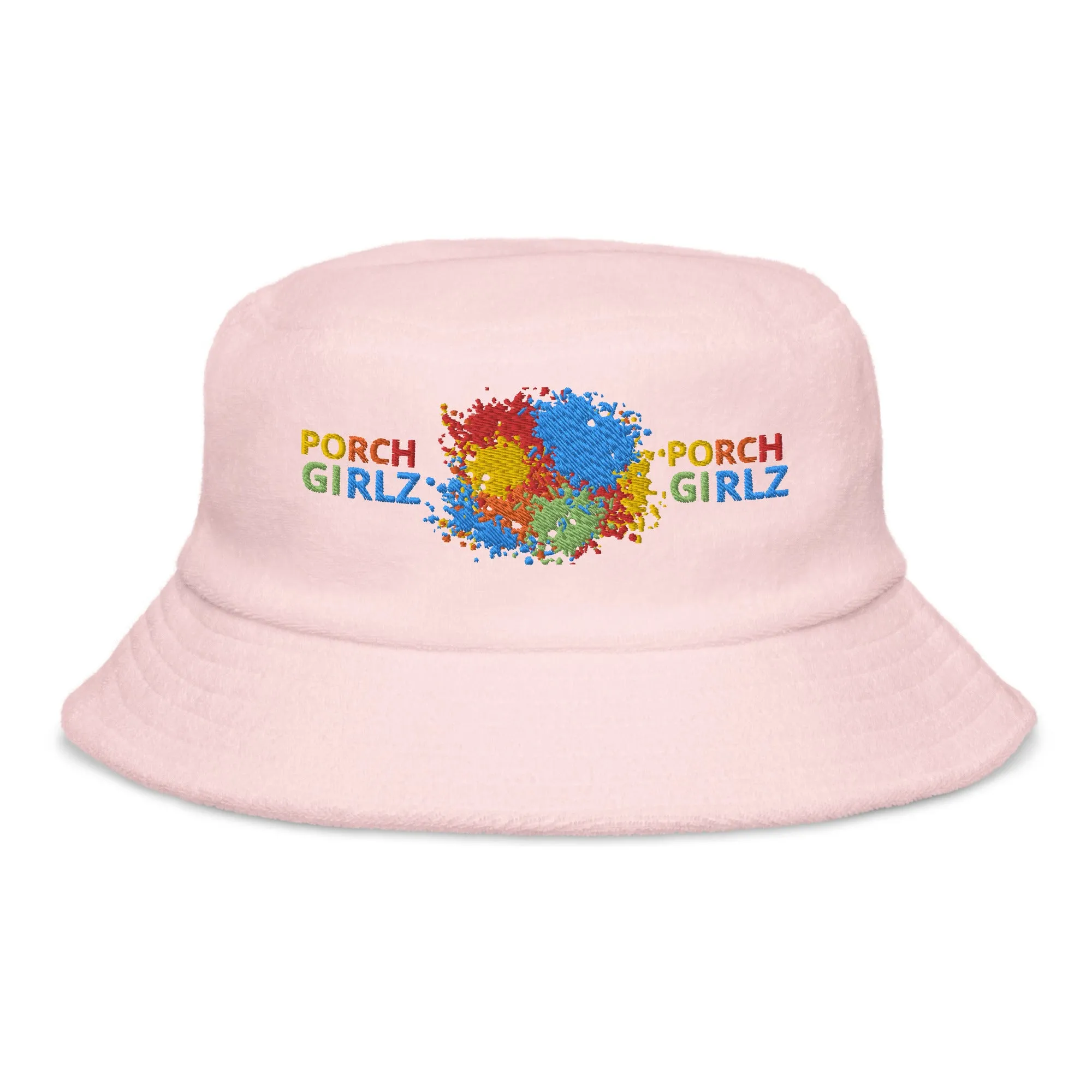 PORCHGIRLZ PAINT SPLATTER Terry cloth bucket hat