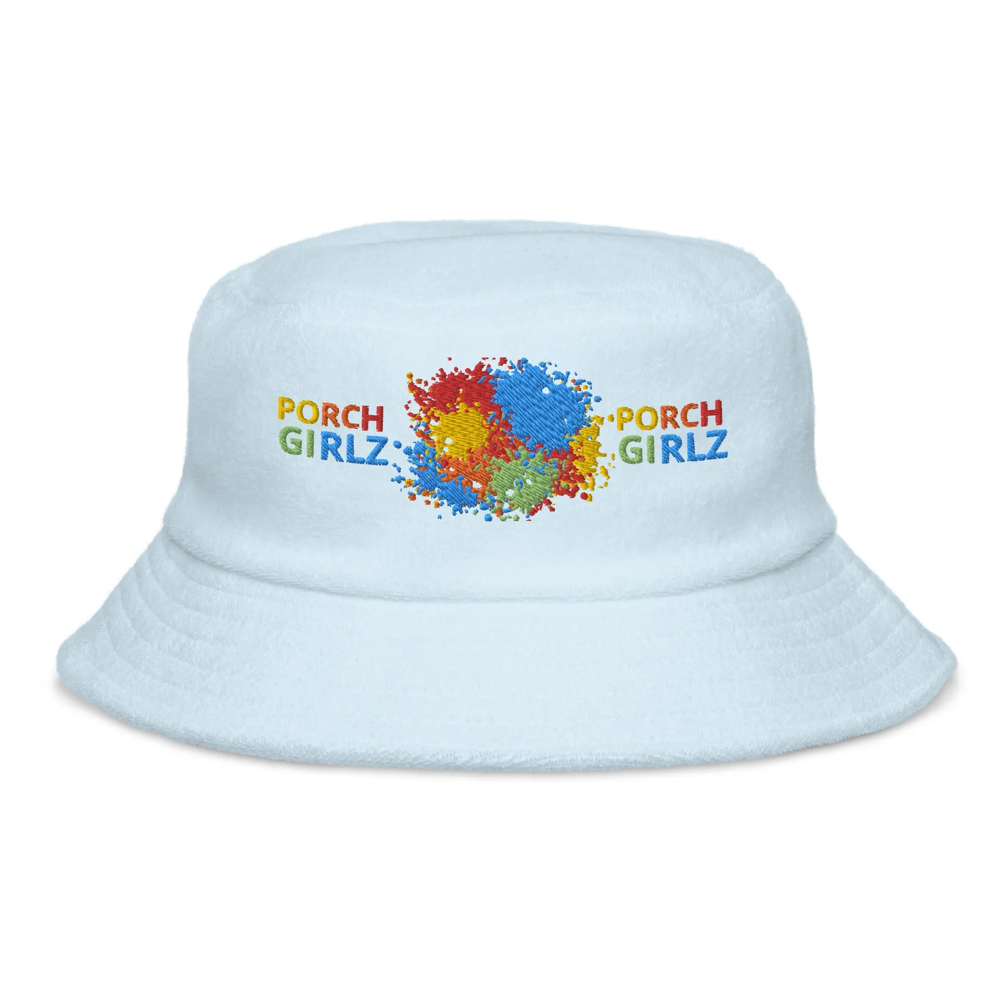 PORCHGIRLZ PAINT SPLATTER Terry cloth bucket hat