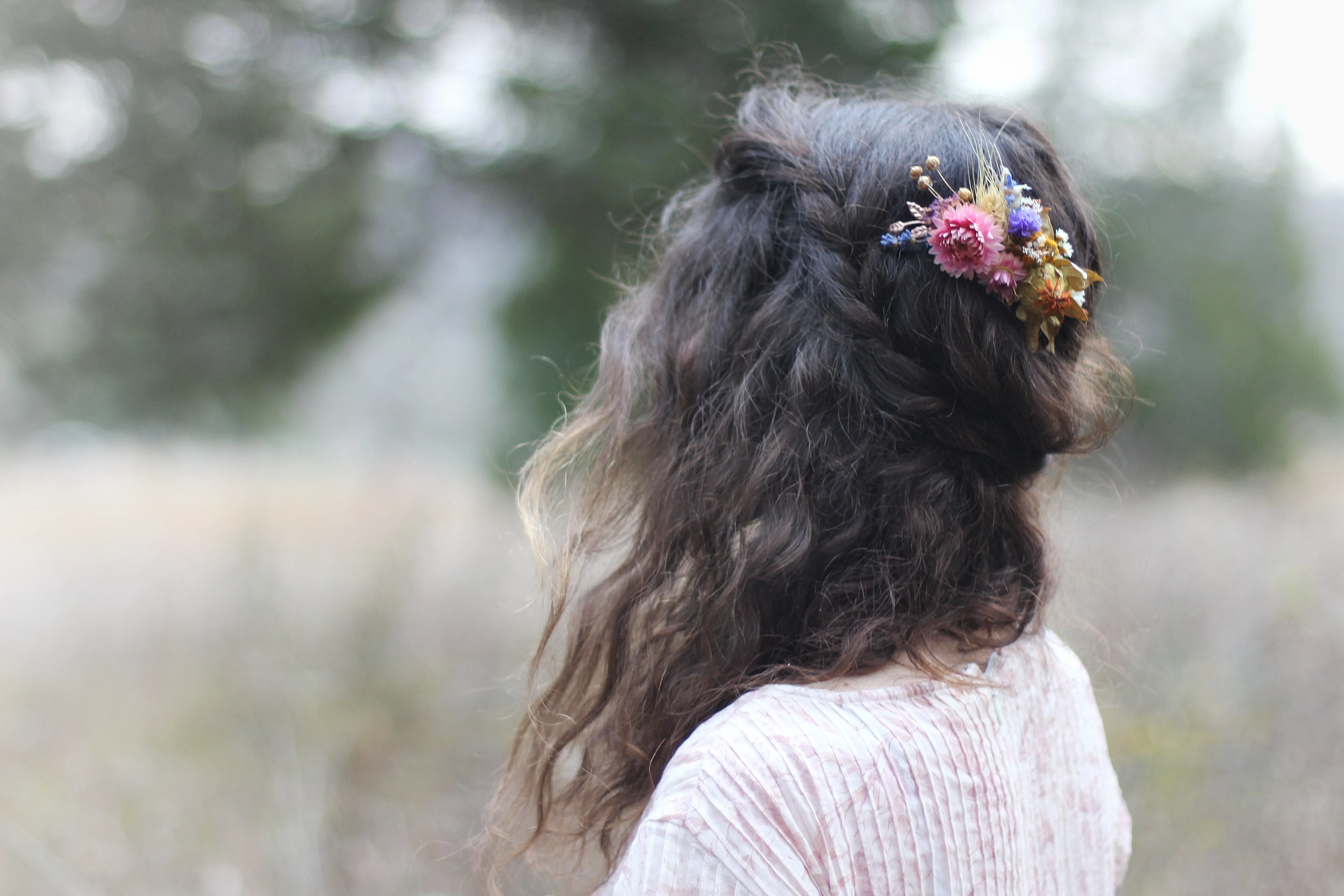 Preorder * Summertime Dried Flowers Hair Comb