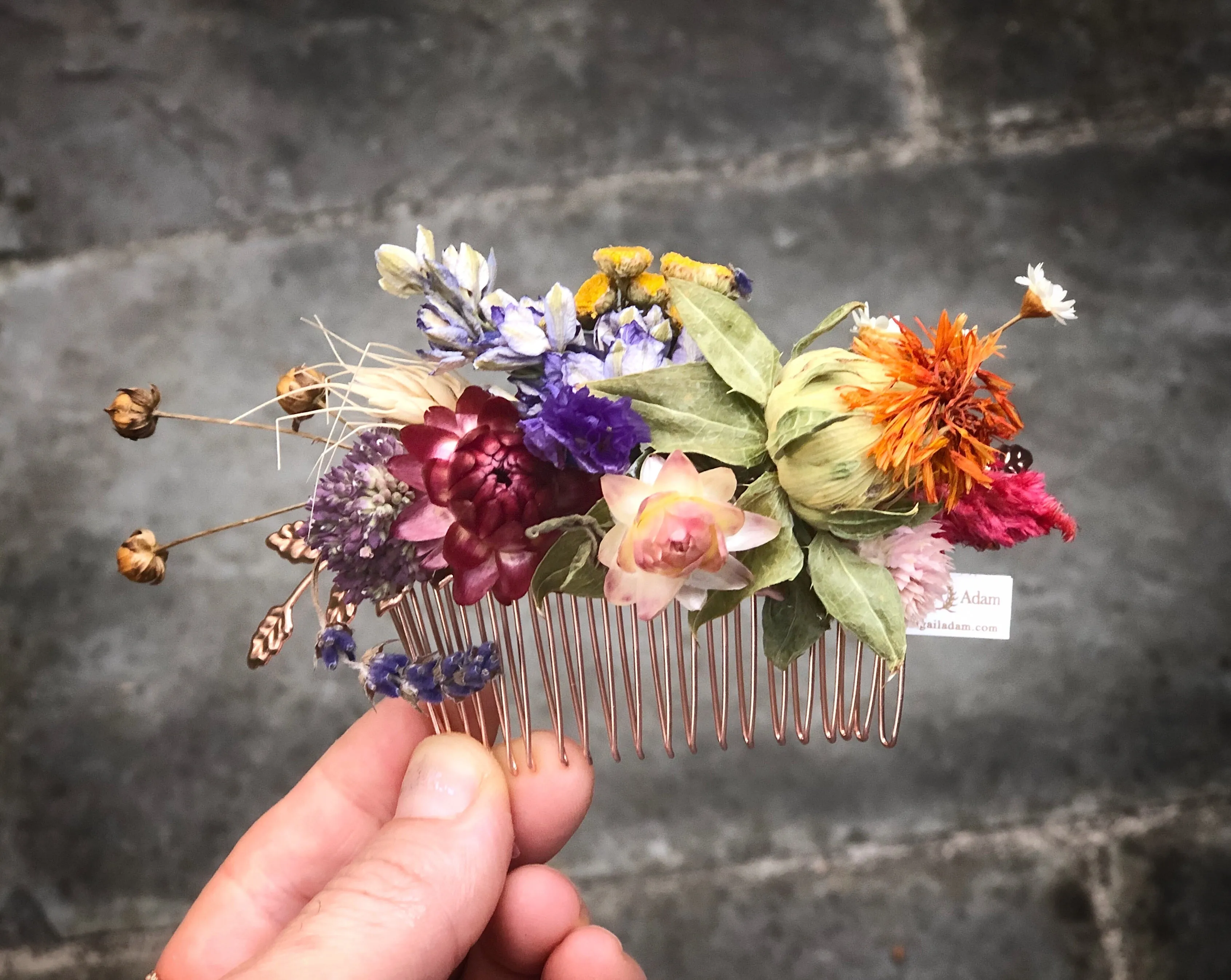 Preorder * Summertime Dried Flowers Hair Comb