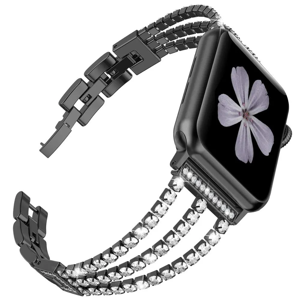 Rhinestone Diamond look Chain Band for Apple Watch Band Stainless Steel