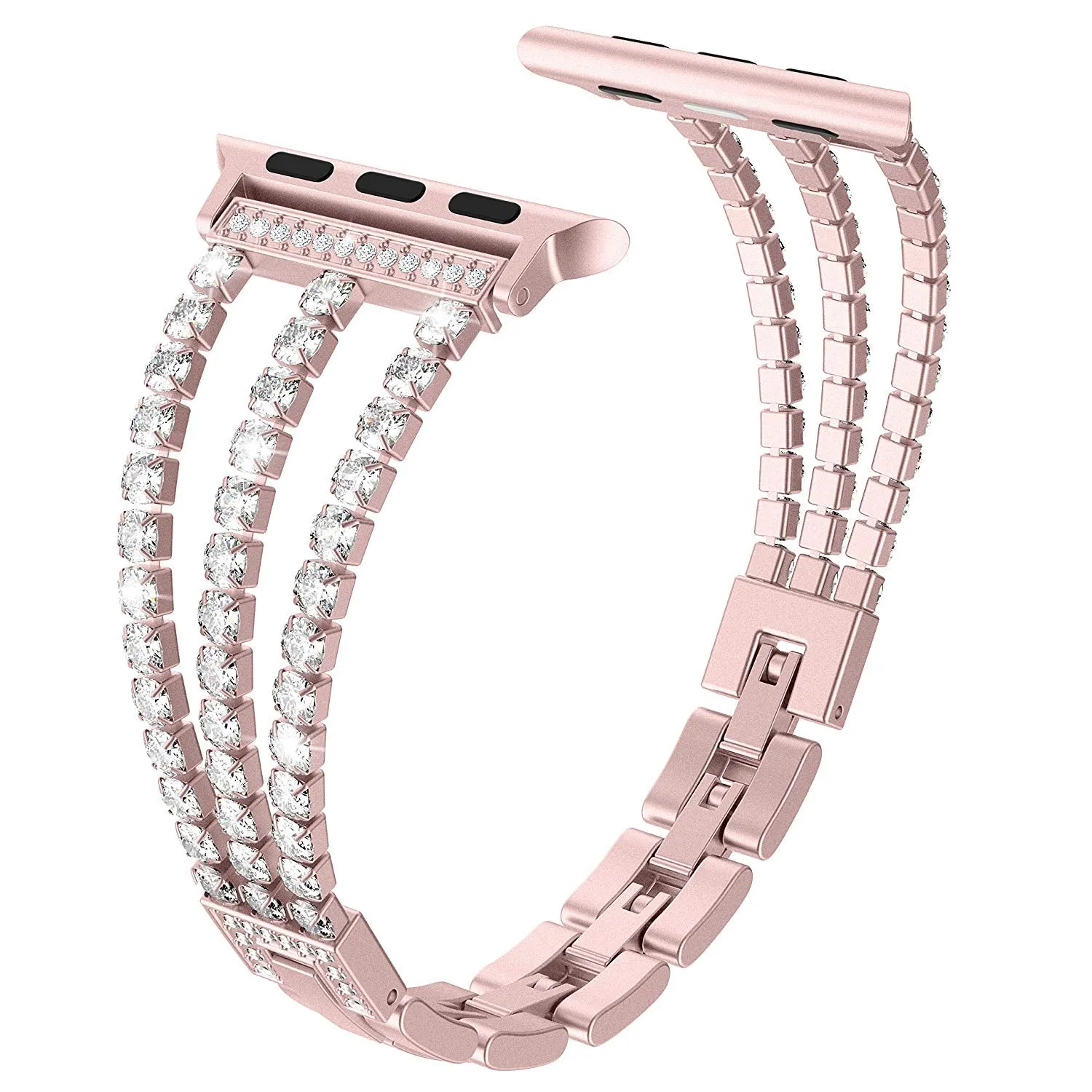 Rhinestone Diamond look Chain Band for Apple Watch Band Stainless Steel