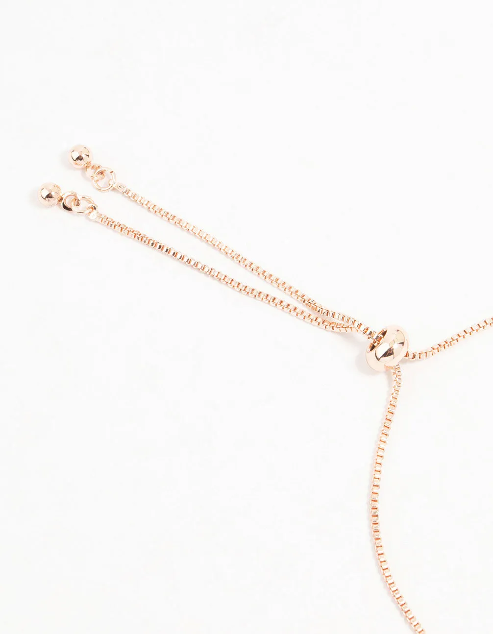 Rose Gold Plated Cubic Zirconia Clover Toggle Bracelet