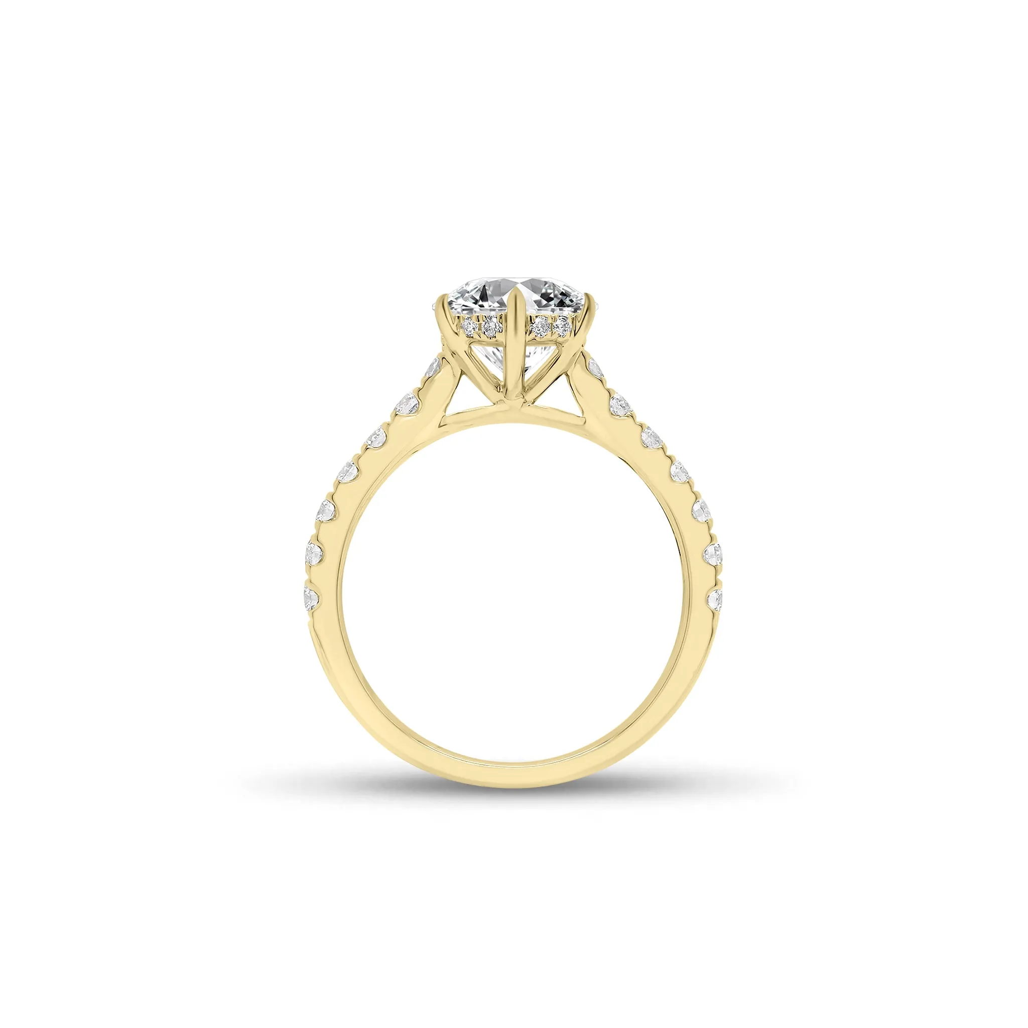 Round Diamond Engagement Ring with Diamond Basket