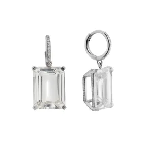 Royal Crown White Topaz Hoops