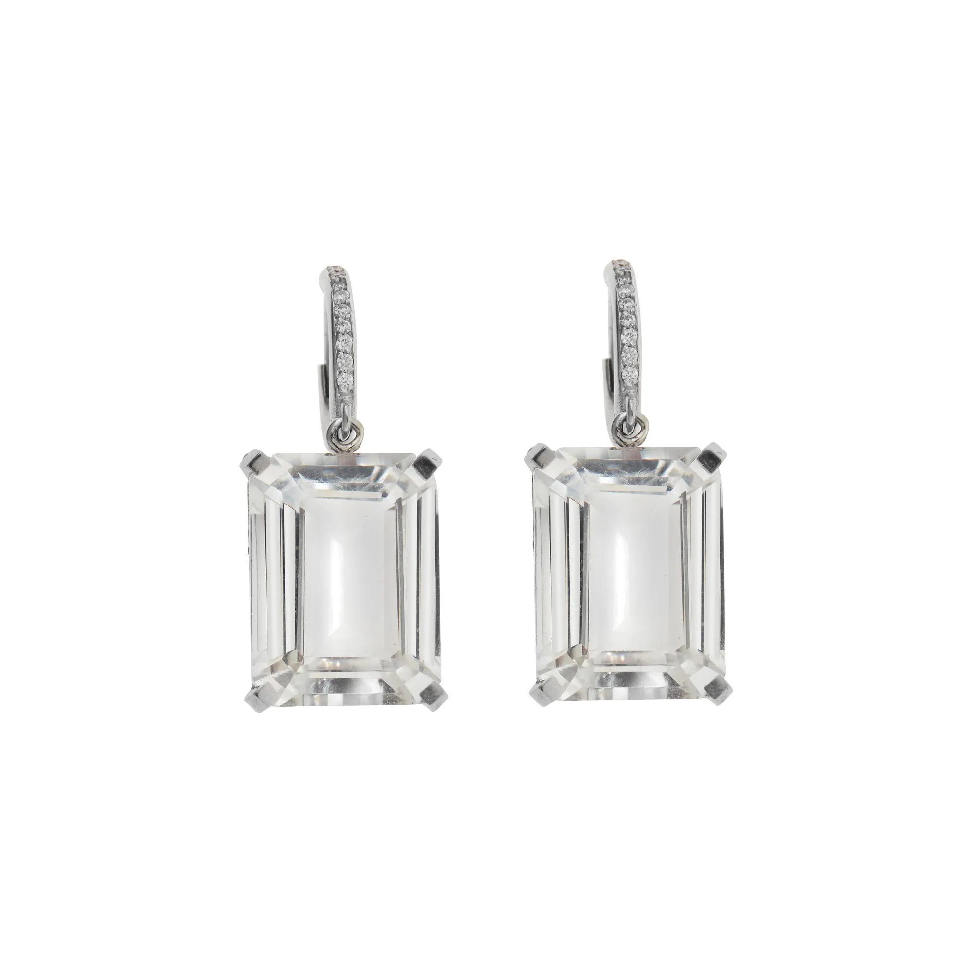 Royal Crown White Topaz Hoops
