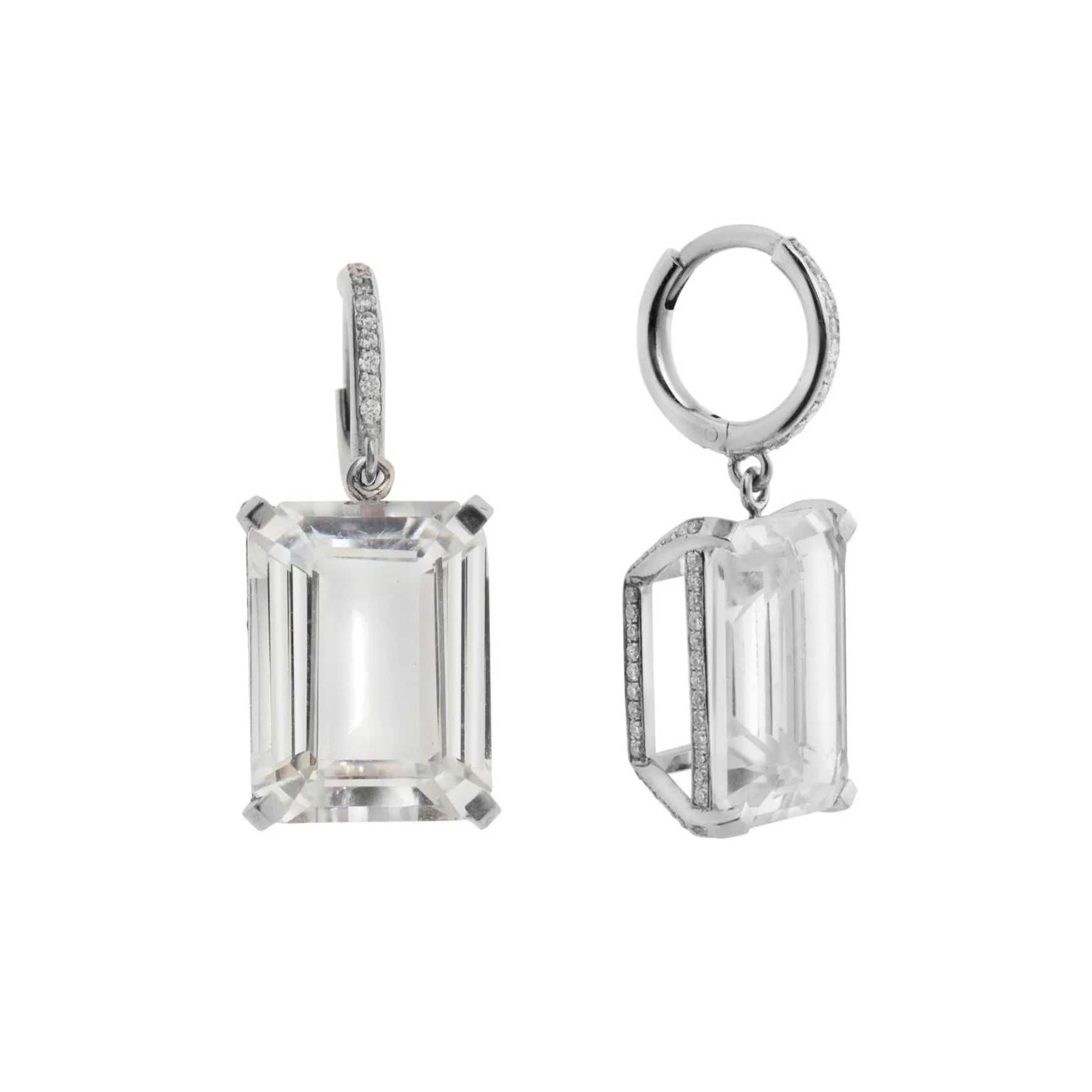 Royal Crown White Topaz Hoops