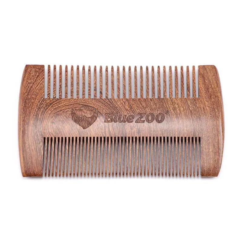 Sandalwood Beard Comb with Leather Case