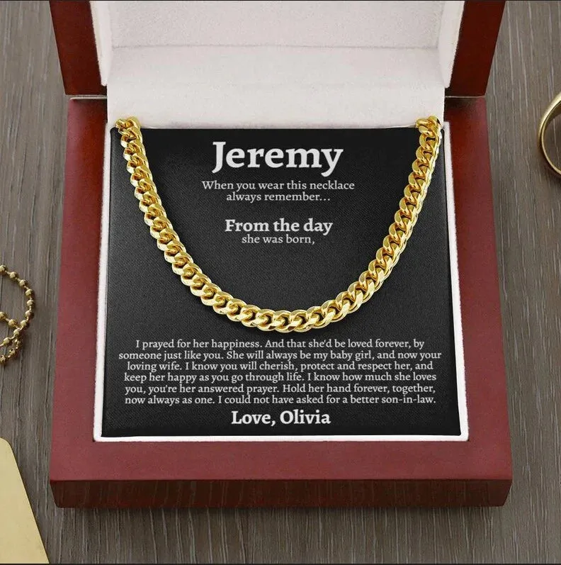 Sentimental Son In Law Wedding Gift, To My Son In Law on His Wedding Day, Wedding Gif for Son In Law