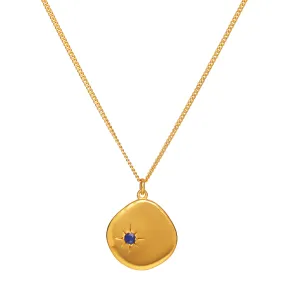 September Birthstone Necklace - 18 karat gold vermeil on sterling silver, lapis lazuli