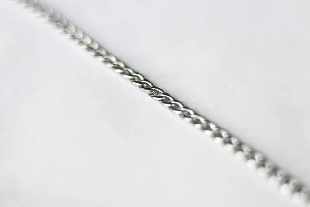 Silver links chain necklace for men, men's necklace, stainless steel cable chain, gift for him, minimalist mens jewelry, gourmet chain
